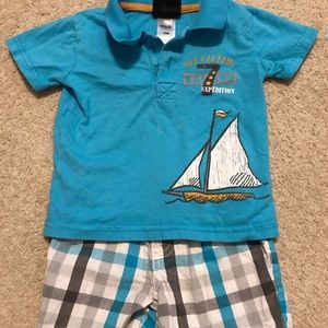 Boys collared outfit - sailboat.